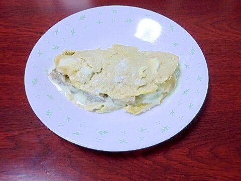 レンジで☆緑茶ヨーグルトINバナナミニオムレツ